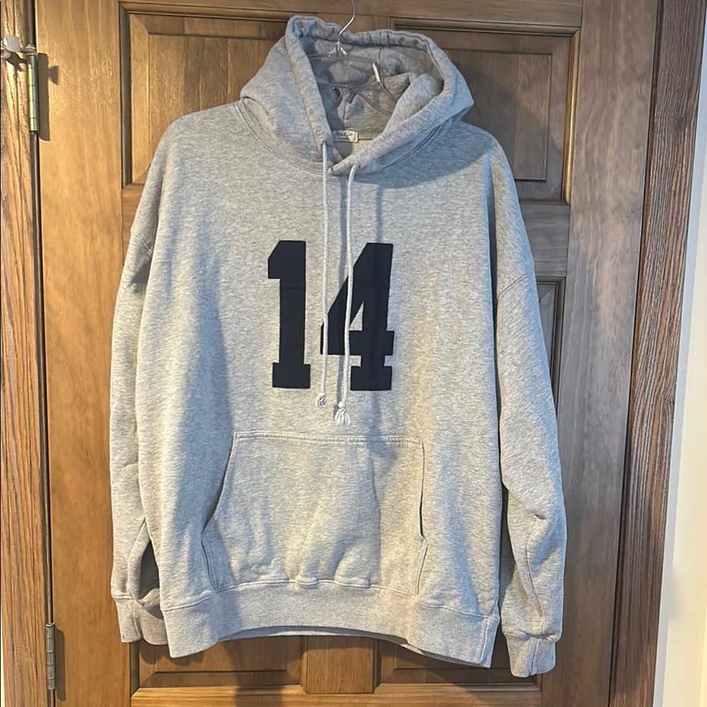 Cozy Gray Hoodie with Black Number Design